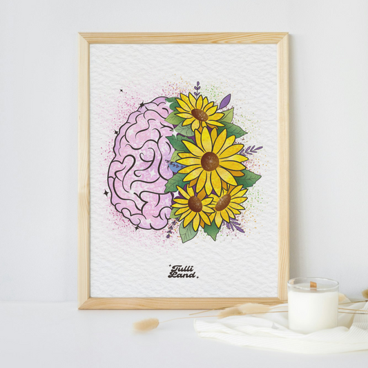 Cerebro con Girasoles